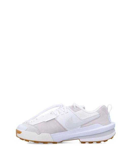 Nike White Zegamadome Leather-Panelled Sneakers