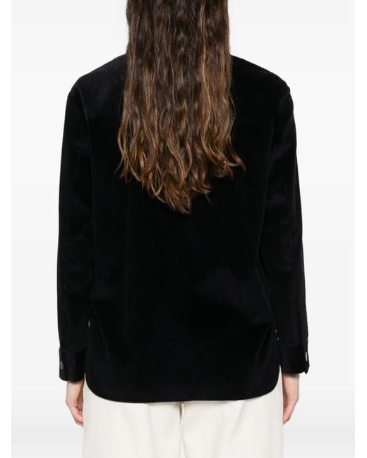 Max Mara Black Buttoned Corduroy Shirt