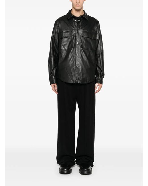 MEDEA Black Pocket Leather Jacket