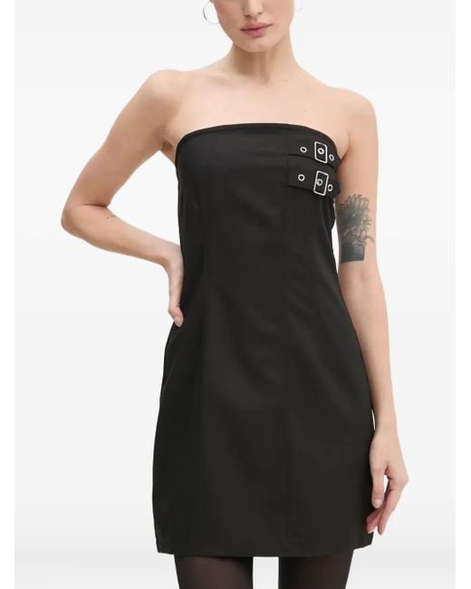 Résumé Black Buckle Strapless Dress