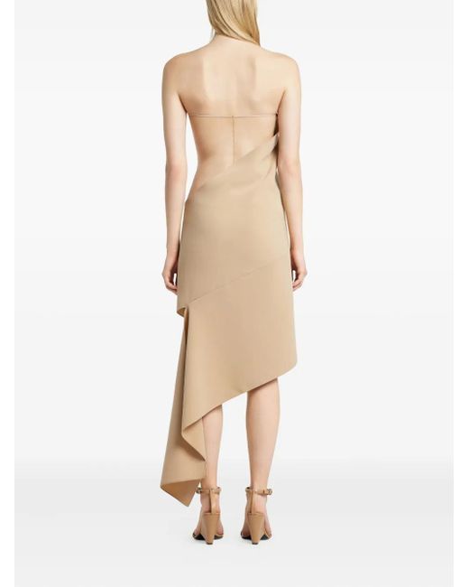 Courreges Natural Asymmetrical Crepe Dress