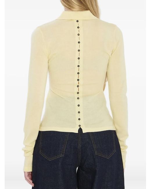 Jacquemus Blouse Met Polokraag En Knopen in het Natural