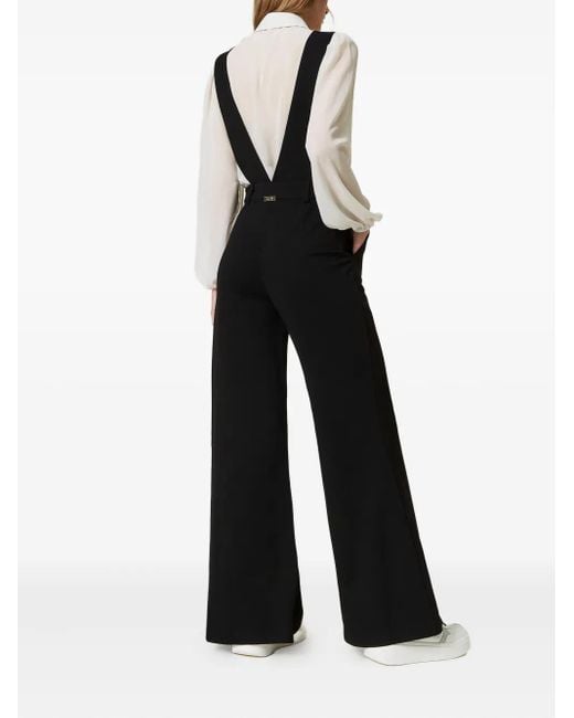 Twinset Jumpsuit Met Wijde Pijpen in het Black