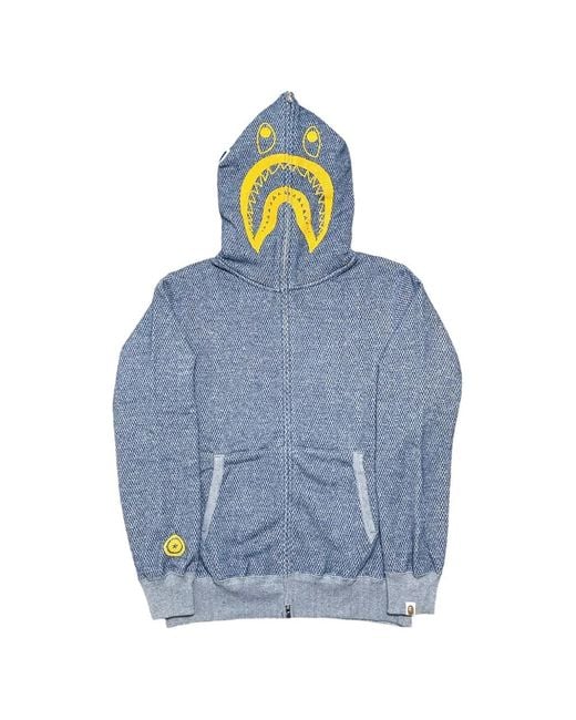 A Bathing Ape Blue Zip-Up Hoodie for men