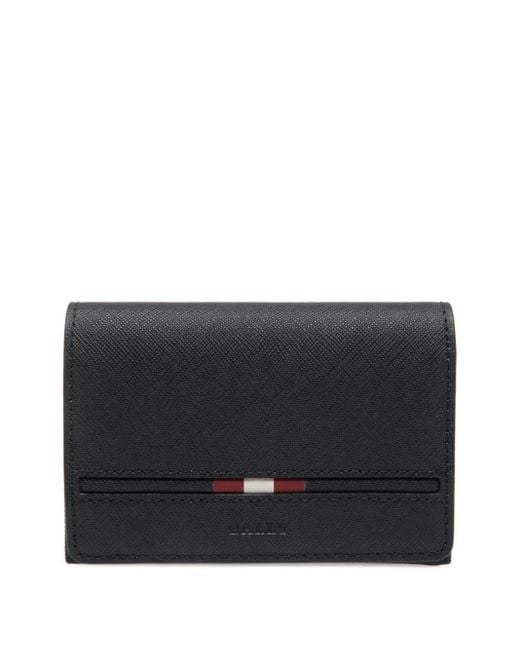 メンズ Bally リボン レザーカードケース Black