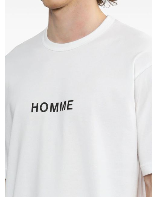 Comme des Garçons White Homme-print T-shirt for men