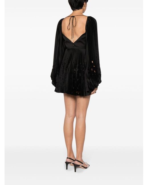 Acler Barlow Geplooide Mini-jurk in het Black