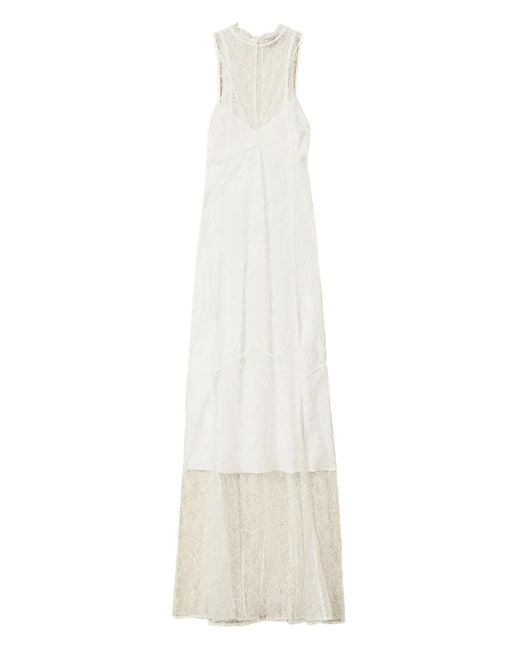 Twinset White Halter Lace Maxi Dress
