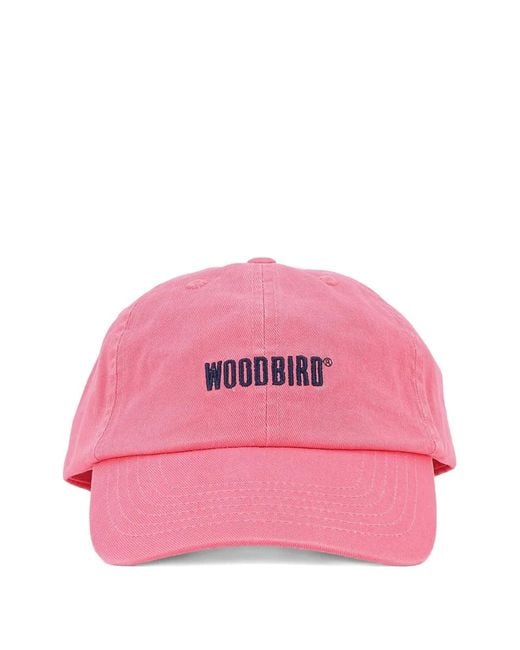 Woodbird Pink Core Logo-Embroidered Cap for men