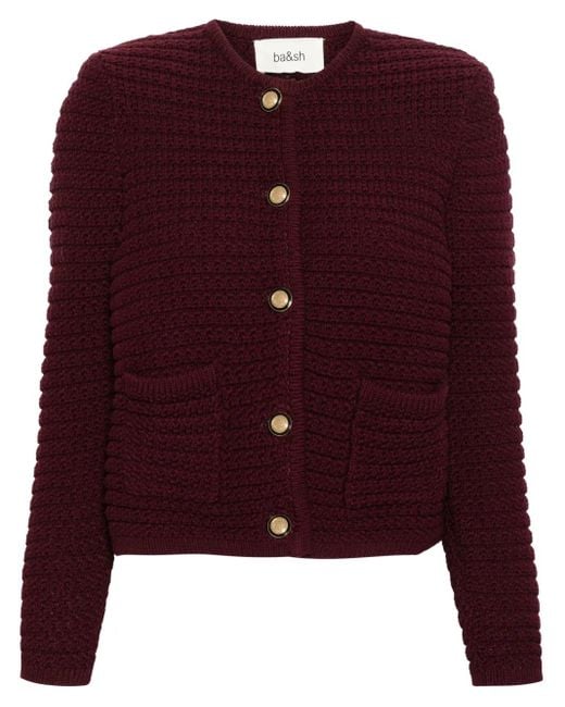 Ba&sh Purple Gaspard Cardigan