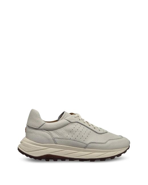Henderson White Pebbled-Leather Sneakers for men