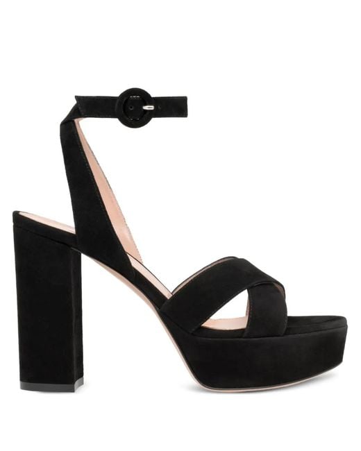 Gianvito Rossi Black Crossover Platform Sandals