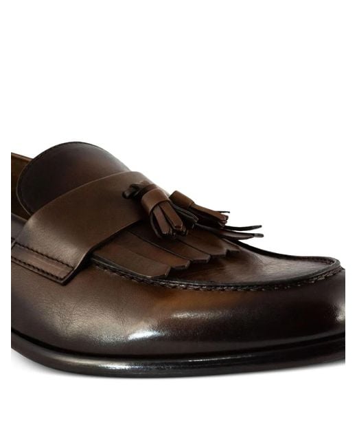 Doucal's White Tassel Flat Loafers for men