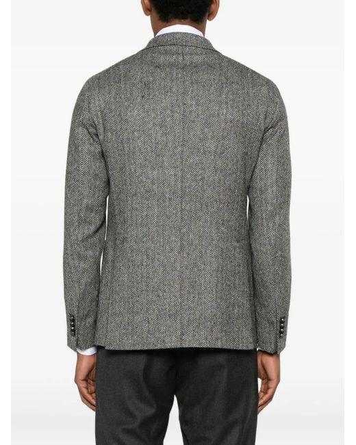 Tagliatore Gray Herringbone Two-Button Blazer for men