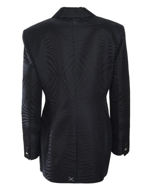 Roberto Cavalli Blue Devoré-Effect Blazer