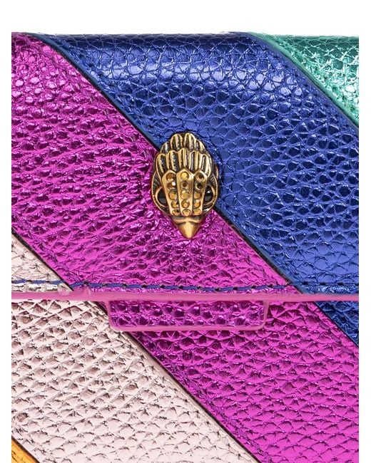 Kurt Geiger Purple Kensington Striped Card-Holder
