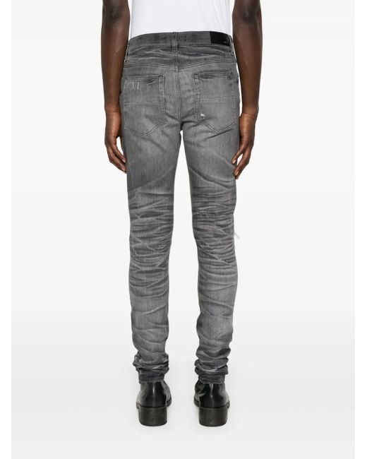 メンズ Amiri ダメージ ストレートジーンズ Gray