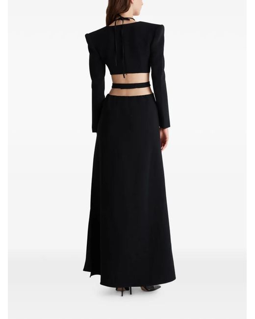 Violante Nessi Black Bruna Cut-Out Embroidered Maxi Dress