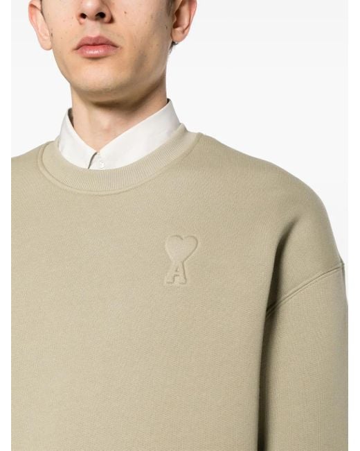 AMI Natural Ami De Coeur Embossed Sweatshirt