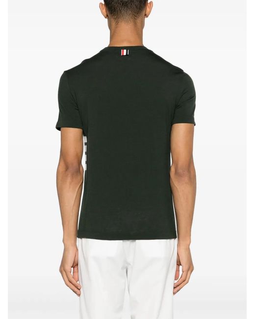Thom Browne Green Grey 4-bar Intarsia-knit Wool T-shirt - Men's - Wool/elastane for men