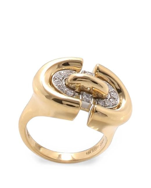 David Webb Metallic Unity Diamond Ring