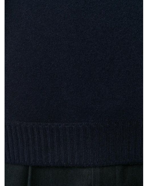 Barba Napoli Blue Round Neck Jumper for men