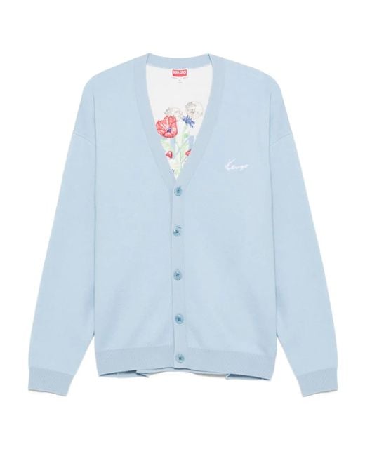 KENZO Cardigan mit Stickerei in Blue für Herren
