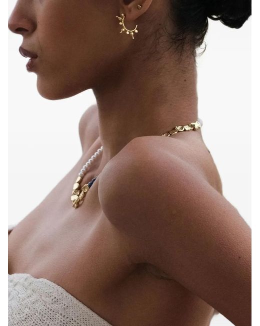 Ottoman Hands Metallic Jale Hoop Earrings