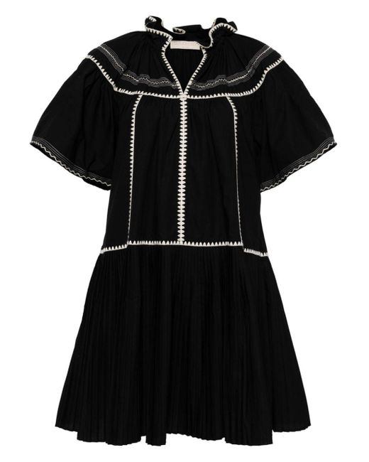 Ulla Johnson Black Embroidered Cotton Dress