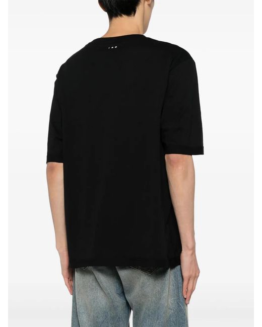IRO Black Drop-Shoulder Cotton T-Shirt for men