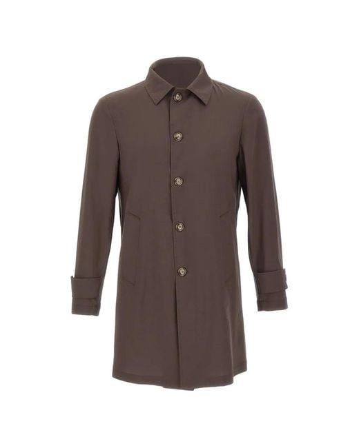 Barba Napoli Brown Bristol Single-Breasted Coat for men