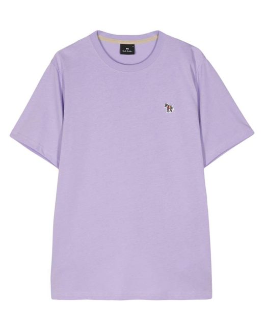 PS by Paul Smith Purple Zebra-appliquéd Cotton T-shirt for men
