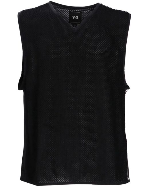 Y-3 Black Waffle Vest for men