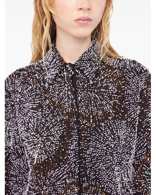 Camisa con bordado Rabanne de color Black