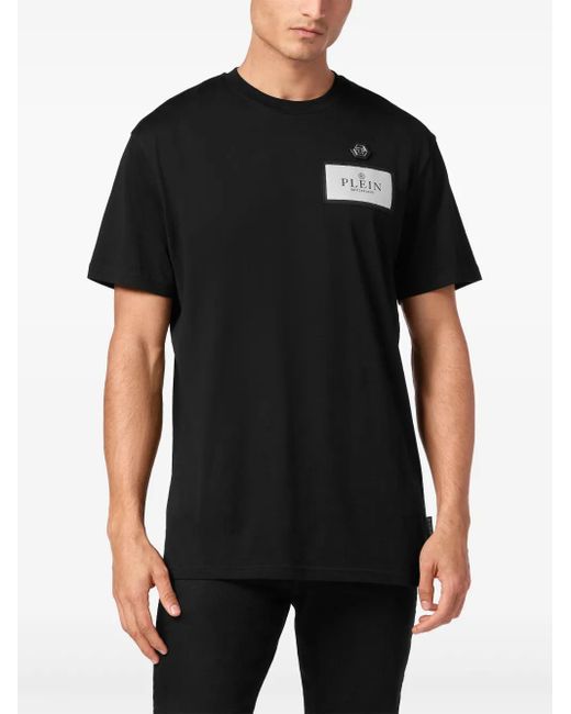 Philipp Plein Black Patch-Detail T-Shirt for men