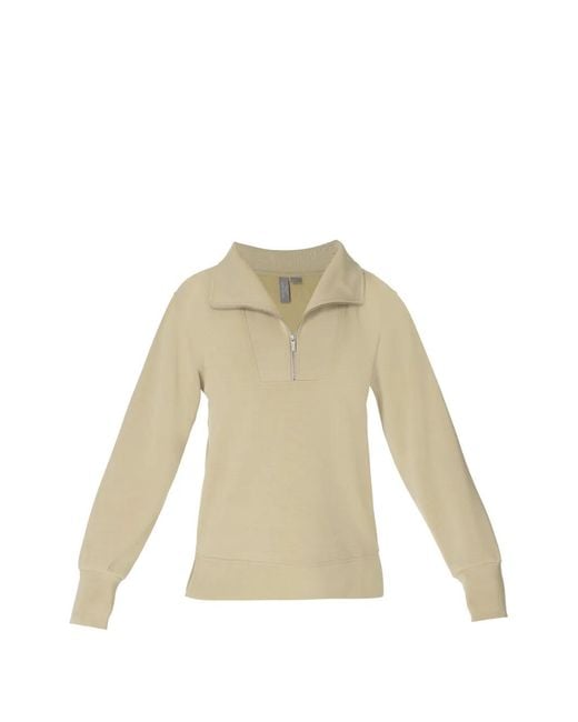 Sweaty Betty Natural Sand Wash. Quarter-Zip Sweatshirt