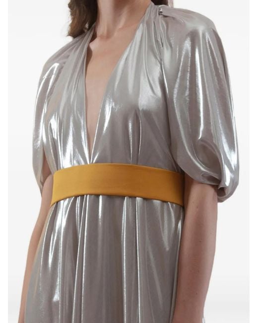 Gemy Maalouf White Loose Cut Maxi Dress