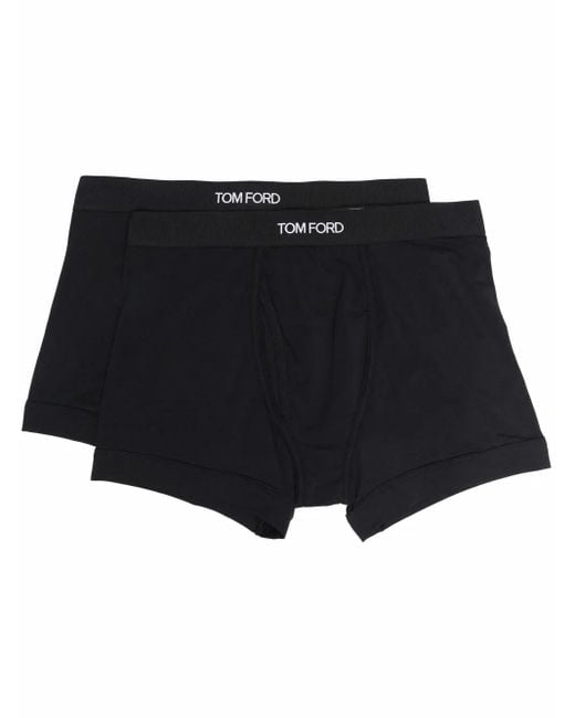 Tom Ford Black Logo-Waistband Boxer Briefs (Set Of 2) for men