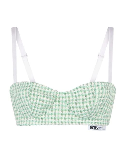 Gcds Green Tweed Top