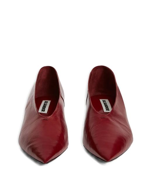 Jil Sander Red Leather Pumps