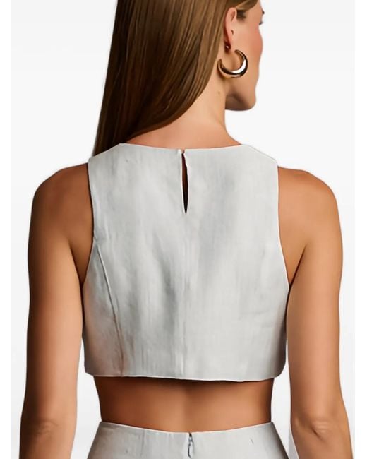 Hevron Cropped Top in het White