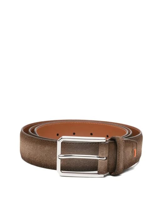 Santoni Brown Suede Belt for men