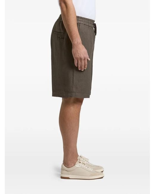 Peserico Brown Drawstring-Waist Shorts for men