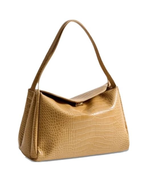 THEMOIRÈ Brown Eudora Embossed Shoulder Bag