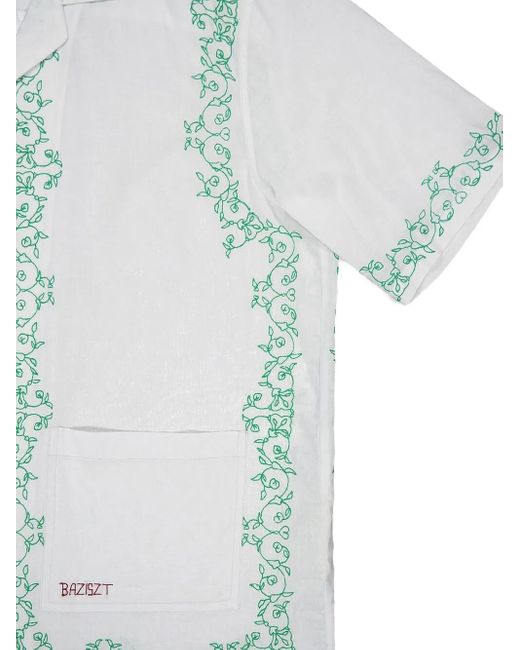 Camisa bordada BAZISZT de hombre de color Blue