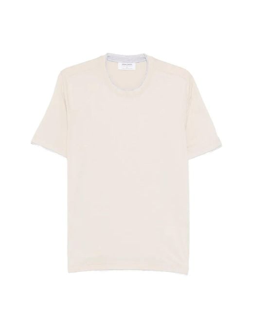 Gran Sasso White Trim-Detail T-Shirt for men