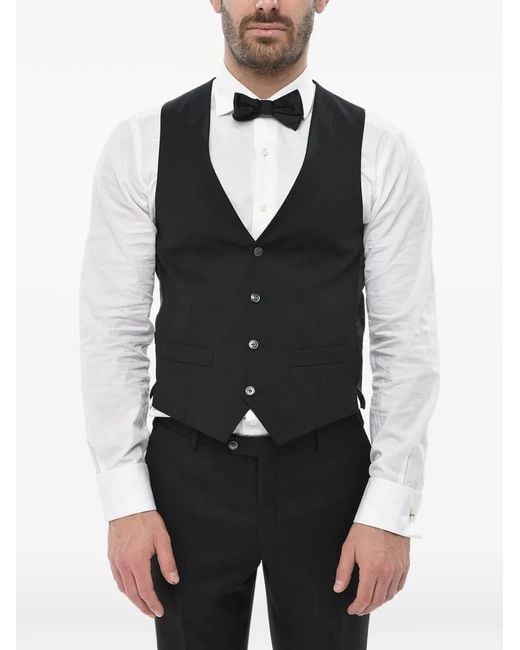 Corneliani Black Virgin-Wool Waistcoat for men