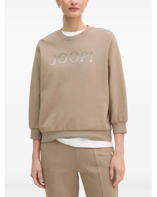 Joop! Women's Natural Embellished-Logo Sweatshirt
