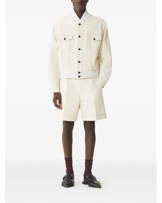 Lanvin White Chest-Pockets Ribbed Jacket for men