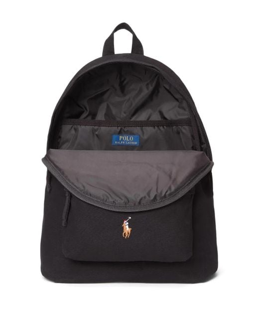 Polo Ralph Lauren Black Polo Pony Backpack for men